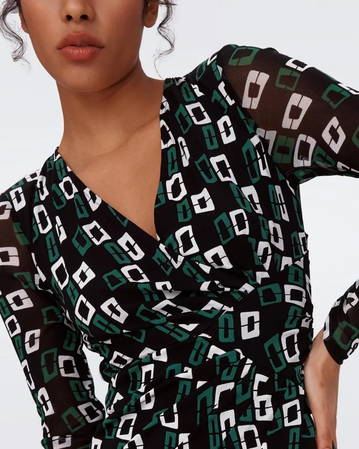 DVF Dresses Women Nevine Dress Chain Spots Black