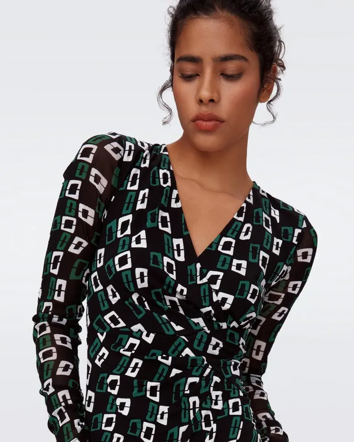 DVF Dresses Women Nevine Dress Chain Spots Black