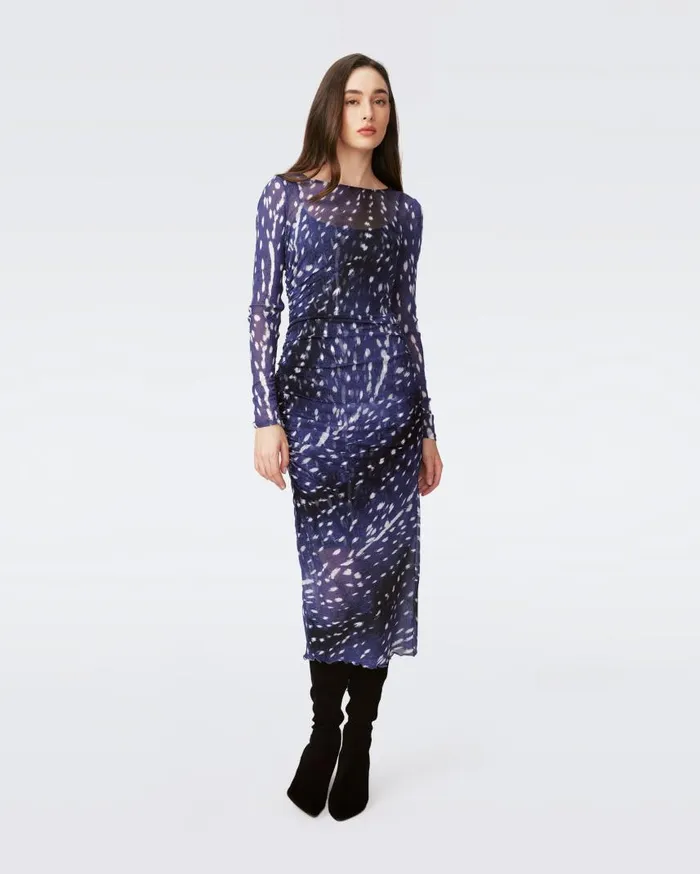 DVF Dresses Women Oslo Dress Fawn Perfect Navy