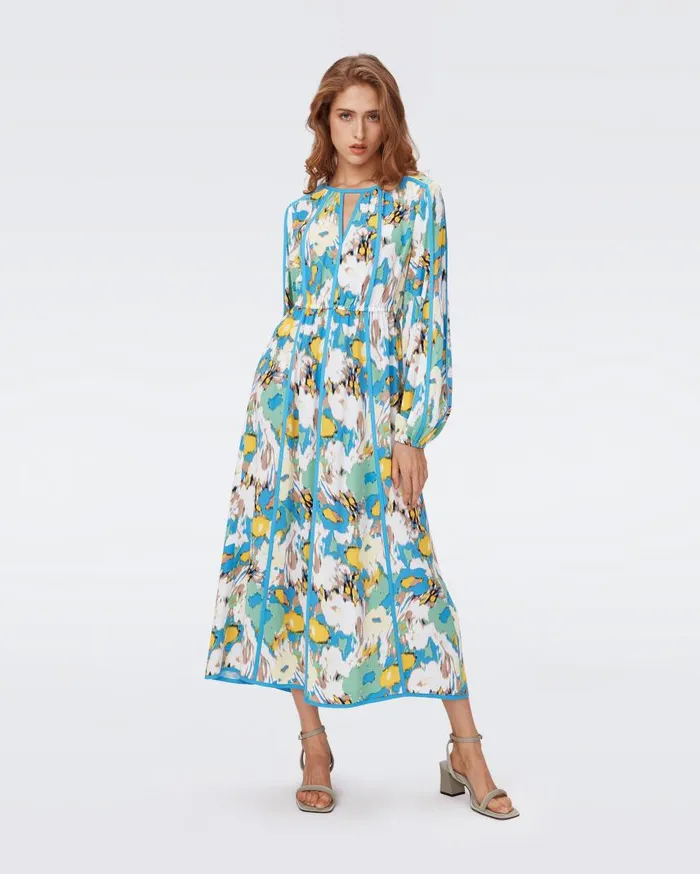 DVF Dresses Women Scott Dress Day Dream Floral Blue