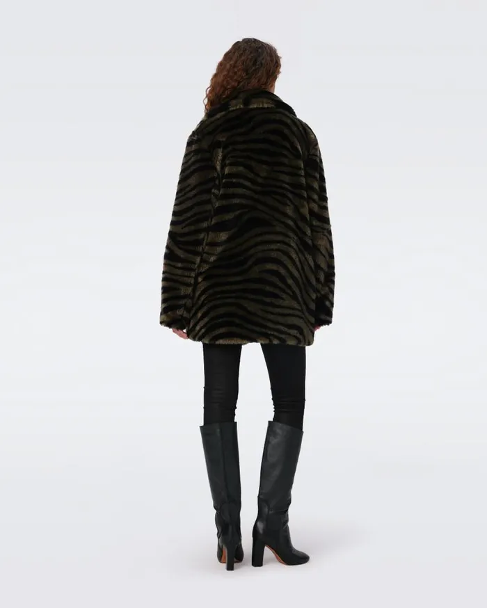 DVF Jackets and Coats Women Tanesha Coat Zebra Olive