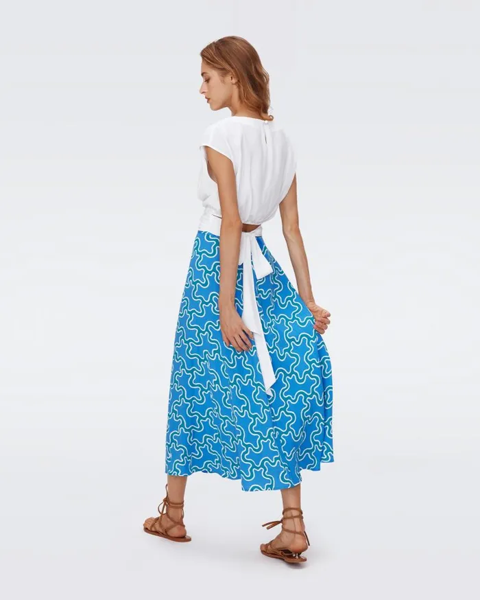 DVF Skirts Women Florencia Skirt Cloud Patch Blue