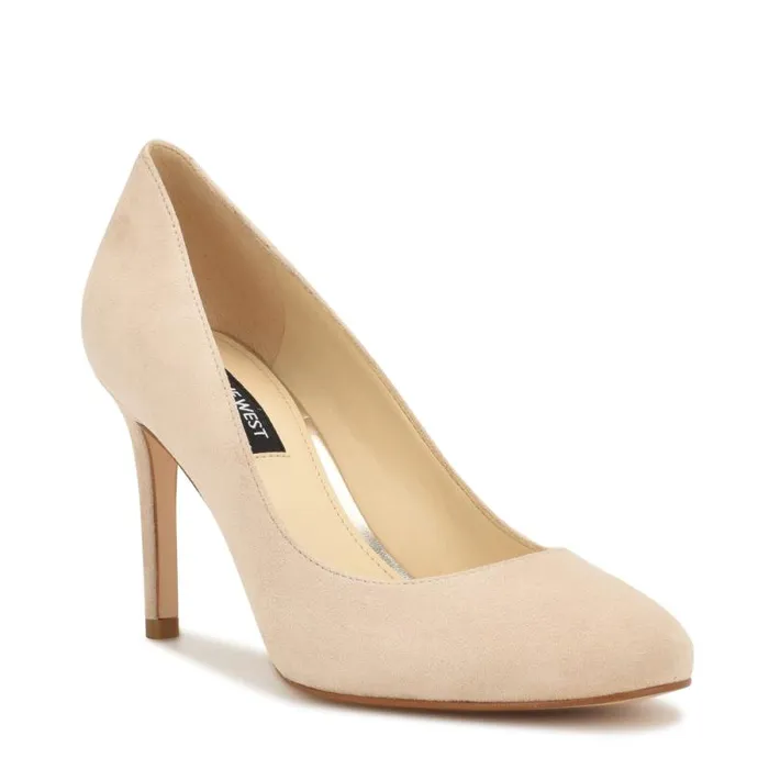 Dylan Round Toe Pumps Barely Nude Suede Women Nine West Heels Dylan Round Toe Pumps Barely Nude Suede Women Nine West Heels