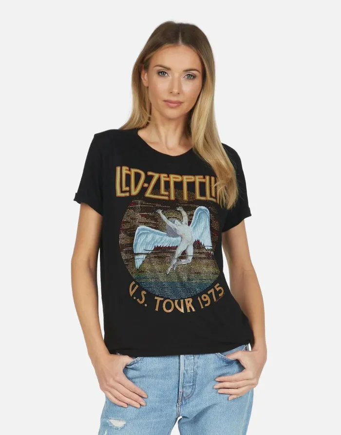 Edda Led Zeppelin Black Women Lauren Moshi Short Sleeve