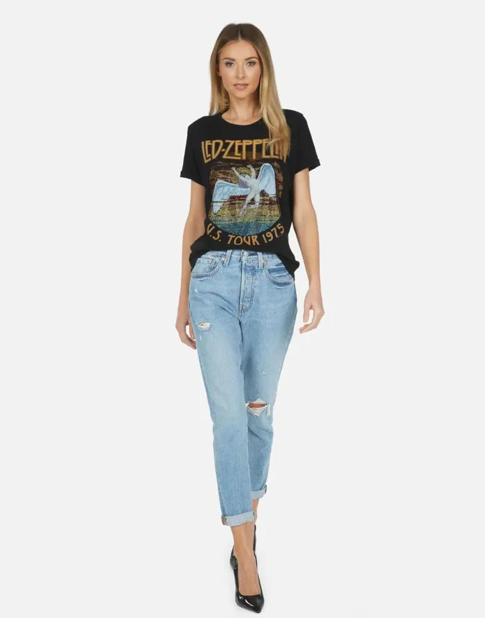 Edda Led Zeppelin Black Women Lauren Moshi Short Sleeve