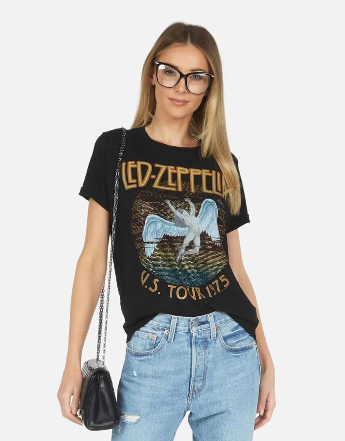 Edda Led Zeppelin Black Women Lauren Moshi Short Sleeve