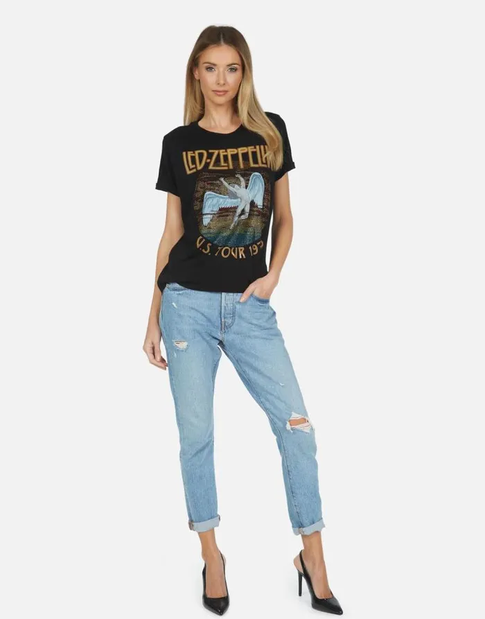 Edda Led Zeppelin Black Women Lauren Moshi Short Sleeve
