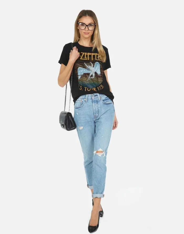Edda Led Zeppelin Black Women Lauren Moshi Short Sleeve