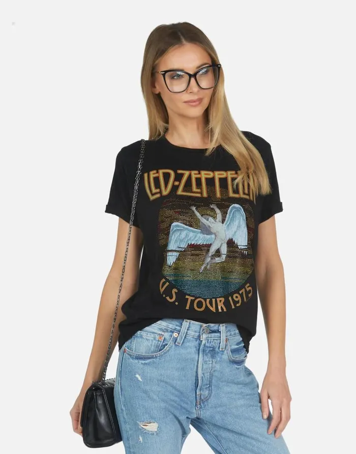 Edda Led Zeppelin Black Women Lauren Moshi Short Sleeve