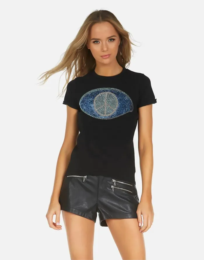 Edda Peace Evil Eye Black Women Lauren Moshi Short Sleeve