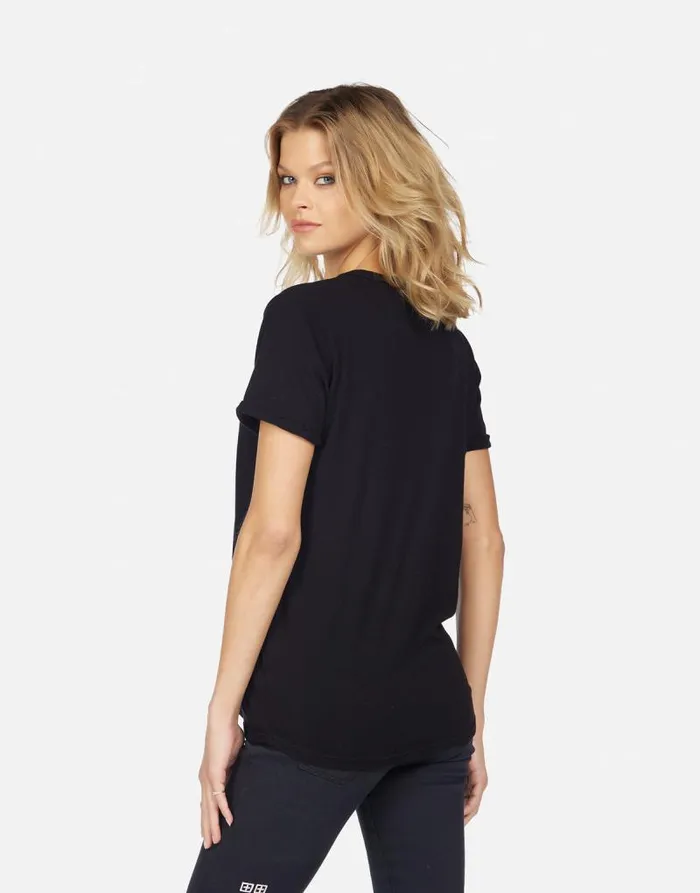 Edda Studded Stripe Peace Black Women Lauren Moshi Short Sleeve