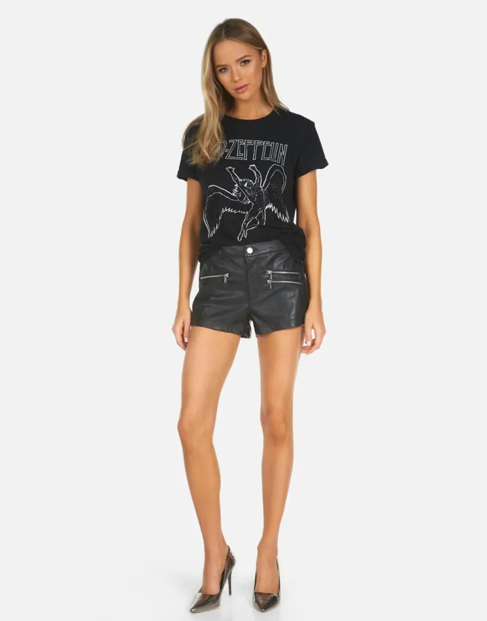 Edda X Led Zeppelin Outline Black Women Lauren Moshi Short Sleeve