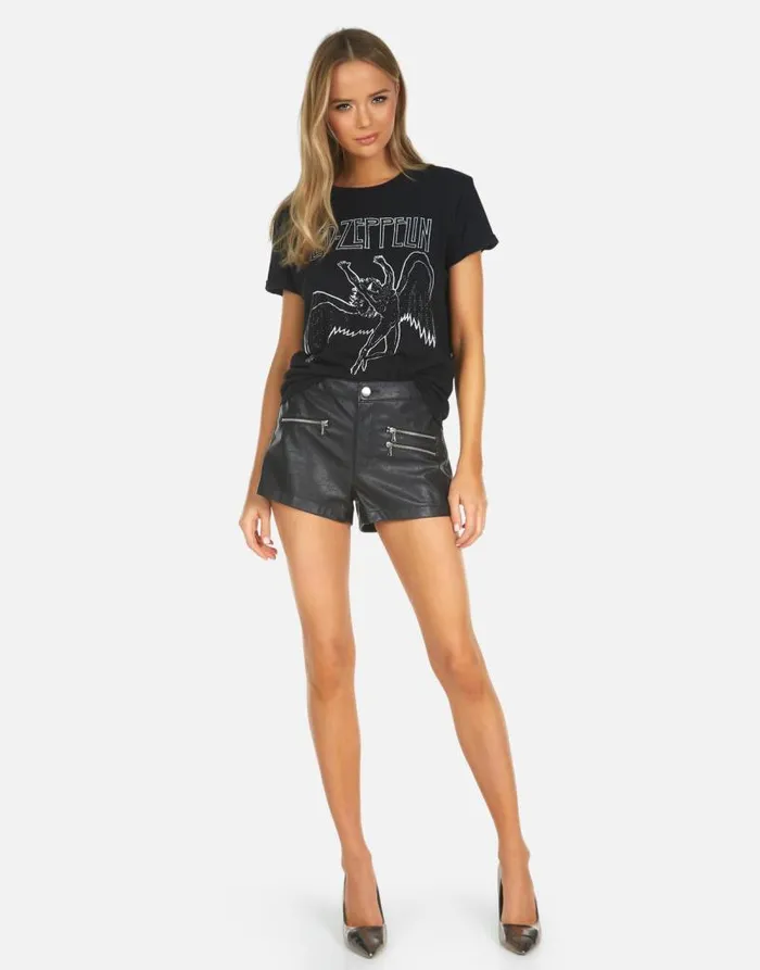 Edda X Led Zeppelin Outline Black Women Lauren Moshi Short Sleeve