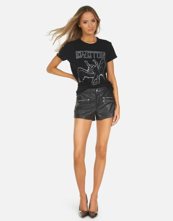 Edda X Led Zeppelin Outline Black Women Lauren Moshi Short Sleeve
