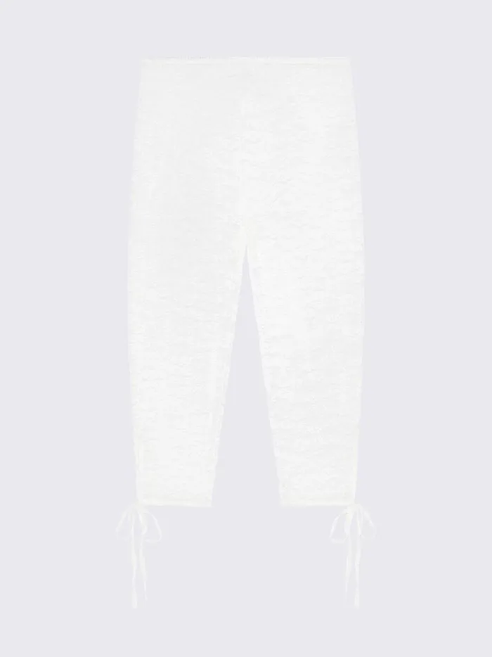 Elara White Lace Capri Leggings Women Minga London Socks and Tights