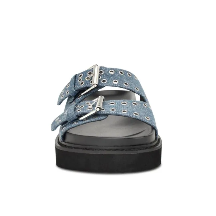 Eleny Buckle Slide Sandals Denim Women Nine West Sandals Eleny Buckle Slide Sandals Denim Women Nine West Sandals