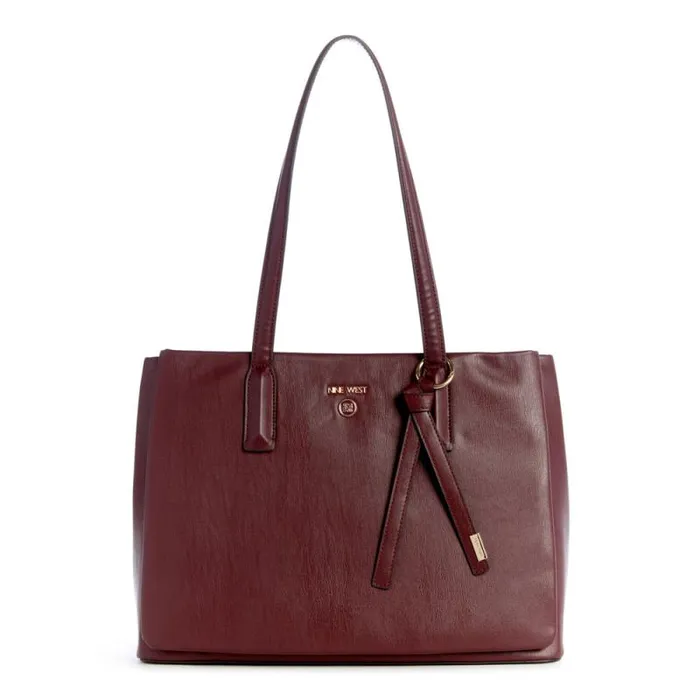 Eliena Triple Compartment Tote Merlot Women Nine West Totes and Backpacks