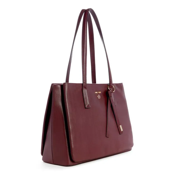 Eliena Triple Compartment Tote Merlot Women Nine West Totes and Backpacks Eliena Triple Compartment Tote Merlot Women Nine West Totes and Backpacks