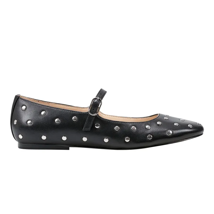Elizza Mary Jane Ballet Flat Black Leather Women Loafers and Flats Marc Fisher