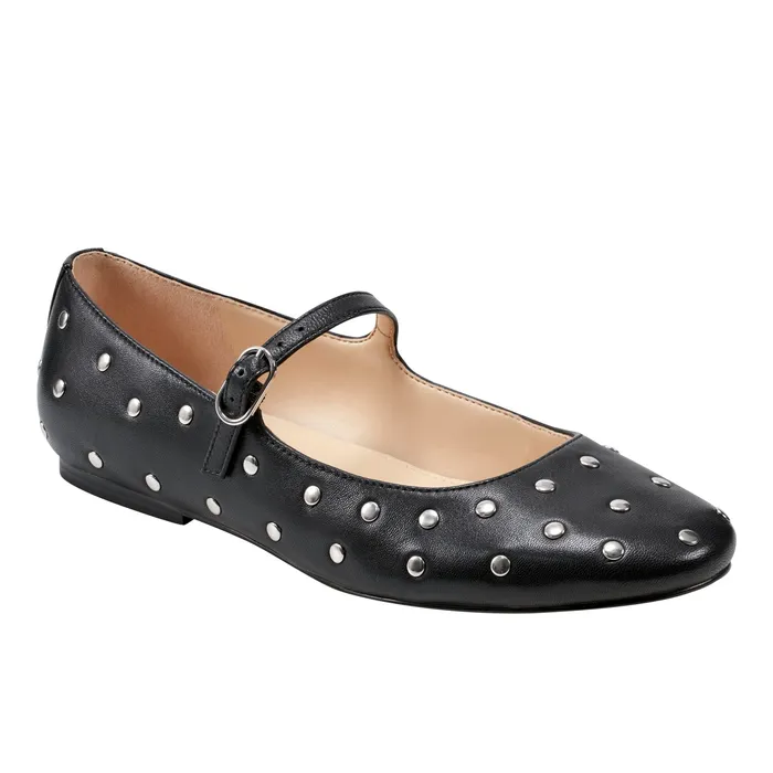 Elizza Mary Jane Ballet Flat Black Leather Women Loafers and Flats Marc Fisher