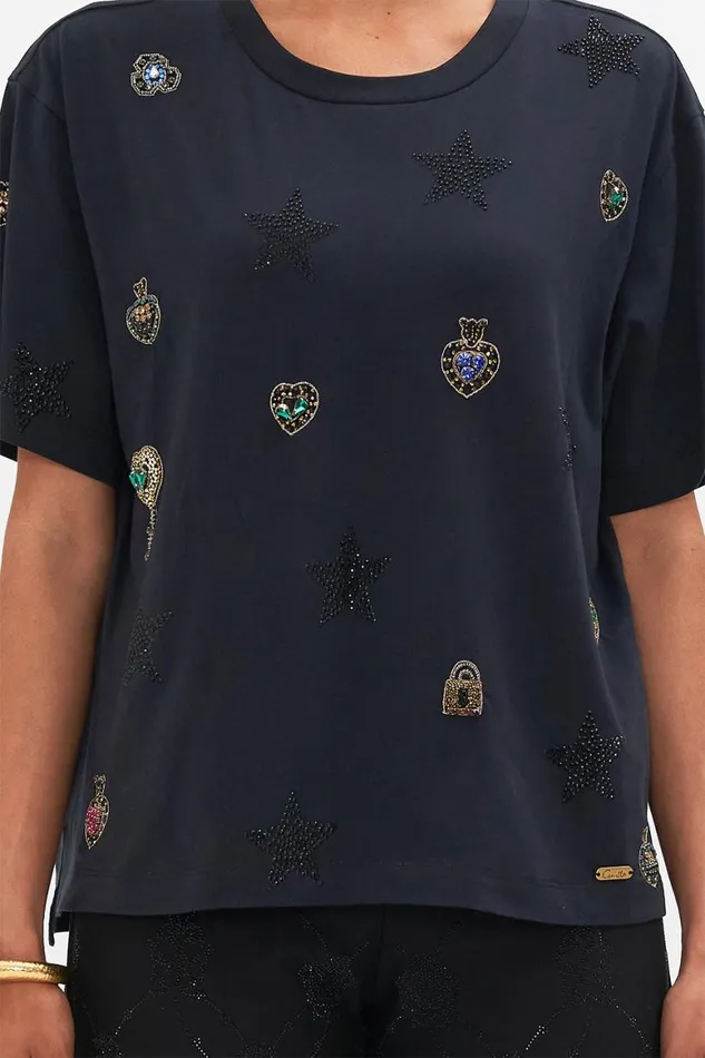 EMBELLISHED CLASSIC TEE AMSTERGLAM Amsterglam Womens Camilla Tees