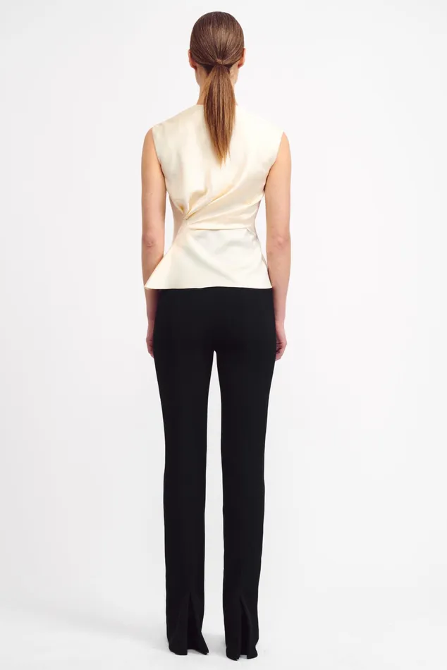 Emilia Wickstead Azam Ivory Satin Top Women Shirts and Tops