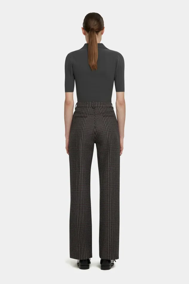 Emilia Wickstead Dune Grey Fitted Polo Top Women Shirts and Tops