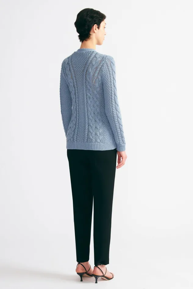 Emilia Wickstead Elmer Knit Cardigan In Smoke Blue Women Knitwear