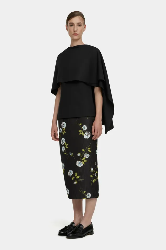 Emilia Wickstead Khy Top In Black Merino Wool Women Shirts and Tops