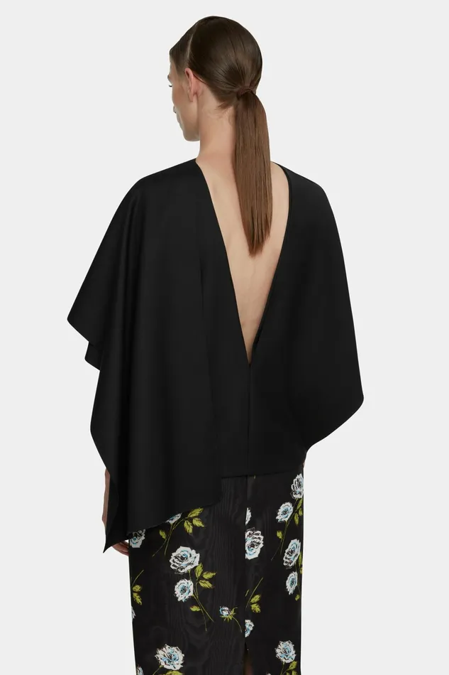 Emilia Wickstead Khy Top In Black Merino Wool Women Shirts and Tops