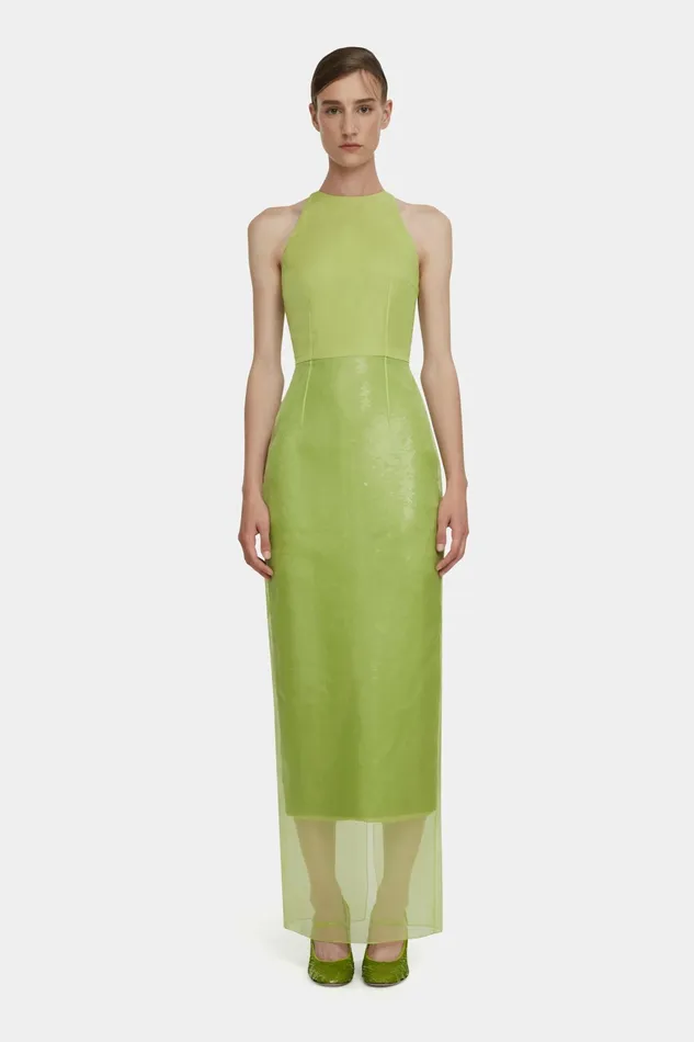 Emilia Wickstead Winslet Dress In Green Jelly Sequins Women Dresses