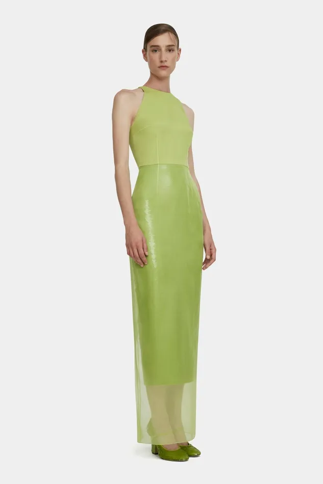 Emilia Wickstead Winslet Dress In Green Jelly Sequins Women Dresses