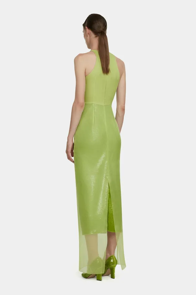 Emilia Wickstead Winslet Dress In Green Jelly Sequins Women Dresses