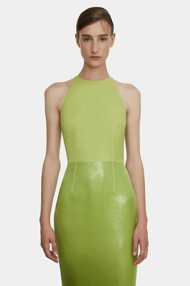 Emilia Wickstead Winslet Dress In Green Jelly Sequins Women Dresses