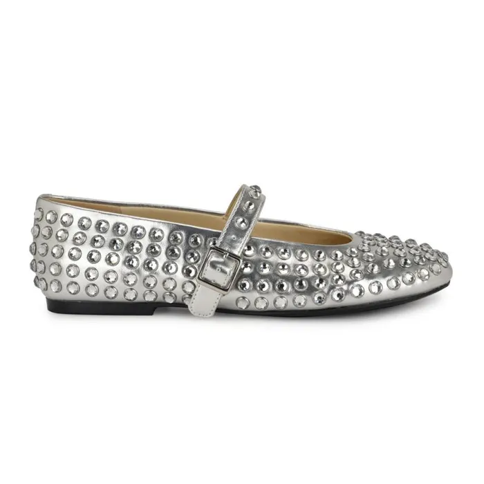 Emmil Mary Jane Flats Silver Women Nine West Flats