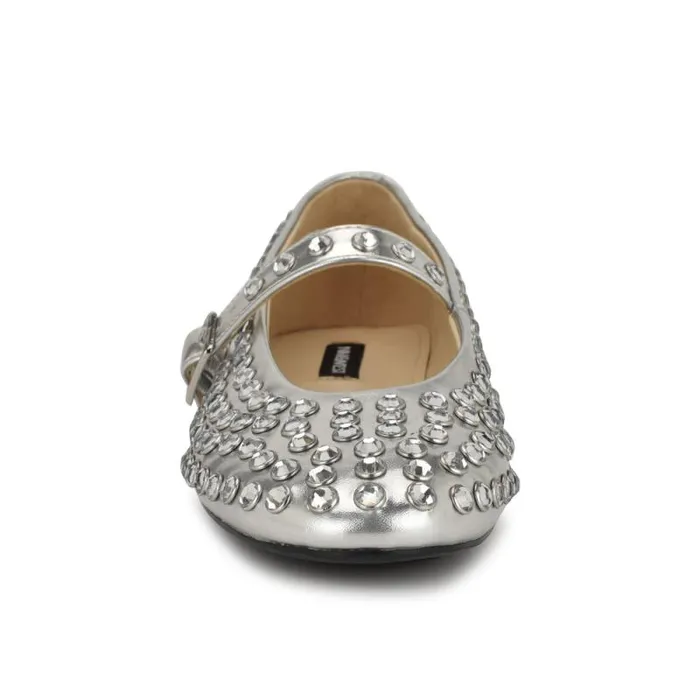Emmil Mary Jane Flats Silver Women Nine West Flats Emmil Mary Jane Flats Silver Women Nine West Flats