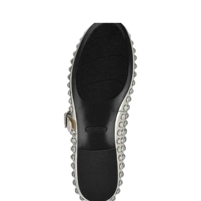 Emmil Mary Jane Flats Silver Women Nine West Flats Emmil Mary Jane Flats Silver Women Nine West Flats