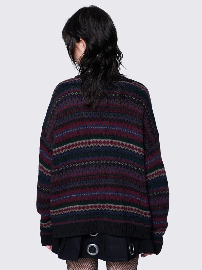 Enya Jacquard Knit Cardigan Women Minga London Knitwear