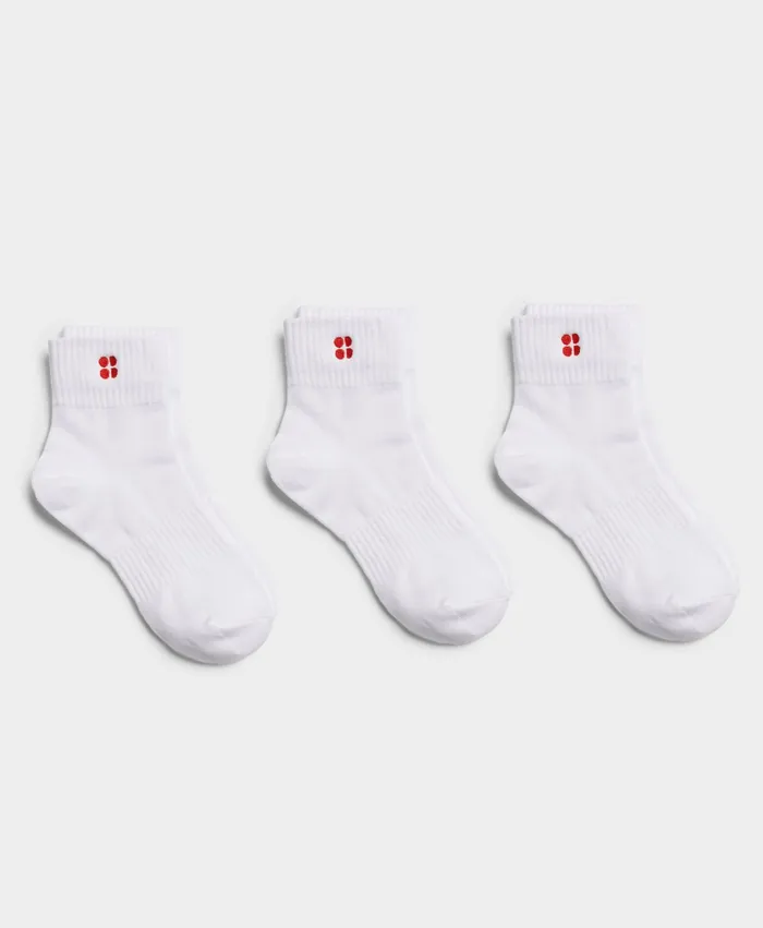 Essentials Mid Socks 3 Pack White A Women Underwear Sweaty Betty