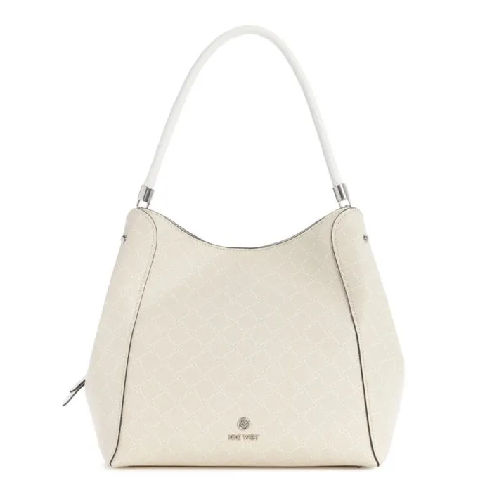 Etta Jet Set Carryall Cream Logo Women Nine West Satchels and Shoulder Bags