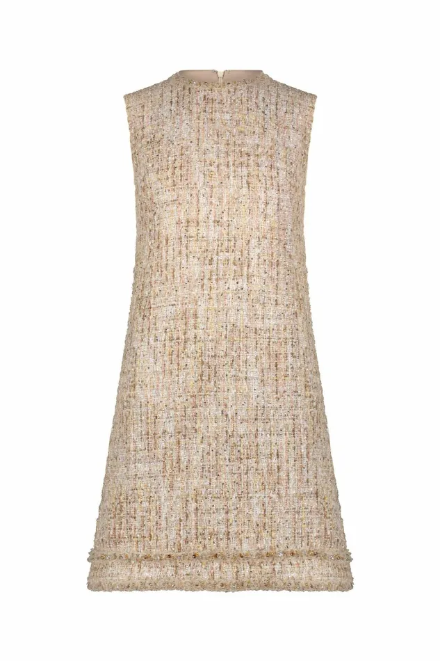 Every Day Dresses Beaded Trim ALine Mini Shift Dress Blush 8211 Mac Duggal Women
