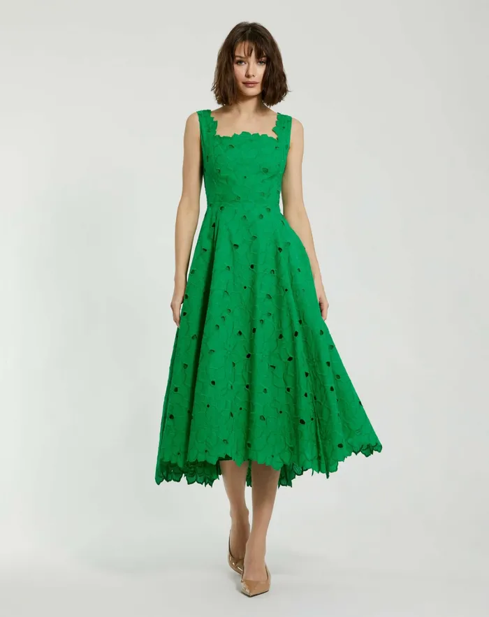 Every Day Dresses Women Mac Duggal Embroidered Floral A Line Midi Dress Spring Green