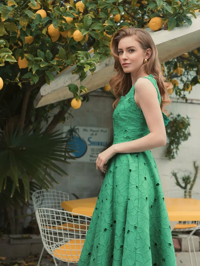 Every Day Dresses Women Mac Duggal Embroidered Floral A Line Midi Dress Spring Green