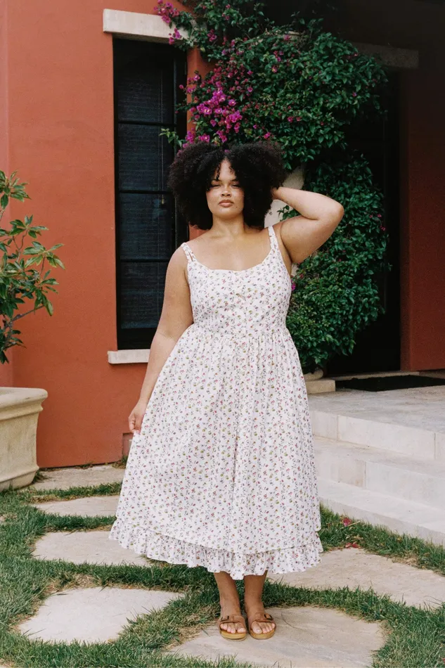Extended Sizing The Nicks Dress Extended Cream Garden 8211 Christy Dawn Women