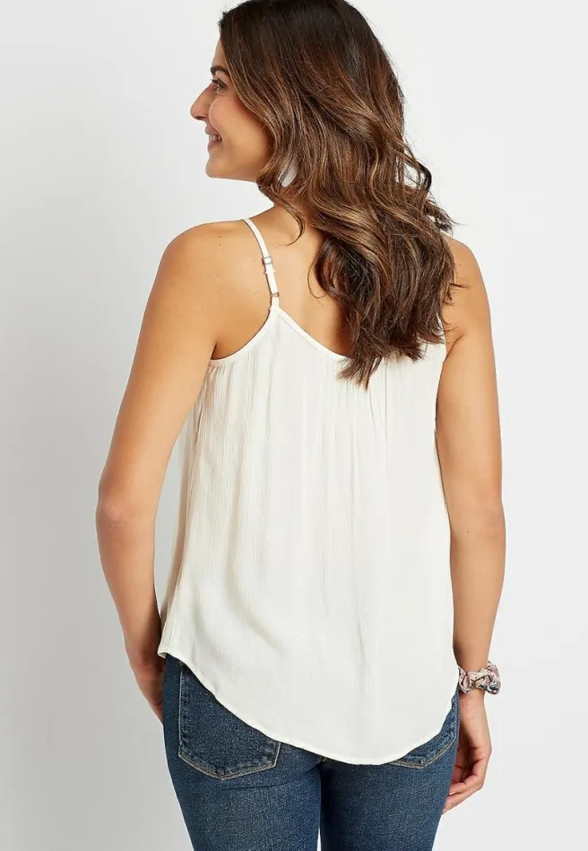 Eyelet Lace High Neck Tank Top Women Maurices Tops