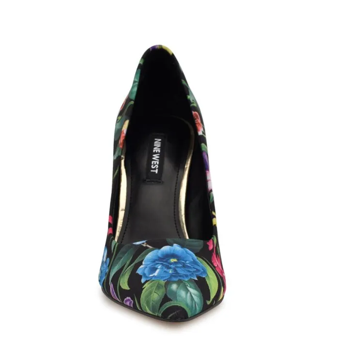 Ezra Pointy Toe Pumps Black Floral Women Nine West Heels Ezra Pointy Toe Pumps Black Floral Women Nine West Heels
