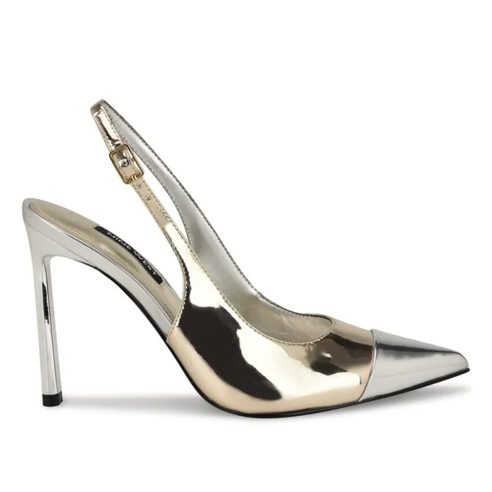Fabele Pointy Toe Slingback Pumps Platino Women Nine West Heels