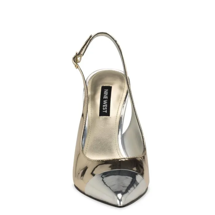 Fabele Pointy Toe Slingback Pumps Platino Women Nine West Heels Fabele Pointy Toe Slingback Pumps Platino Women Nine West Heels