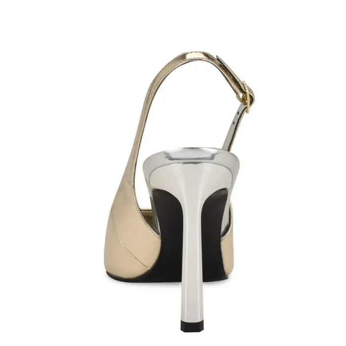 Fabele Pointy Toe Slingback Pumps Platino Women Nine West Heels Fabele Pointy Toe Slingback Pumps Platino Women Nine West Heels