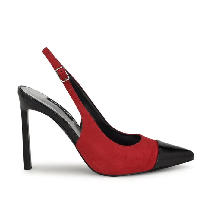 Fabele Pointy Toe Slingback Pumps Red Women Nine West Heels